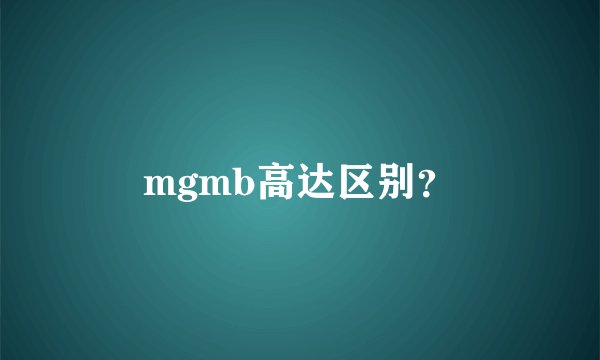 mgmb高达区别？