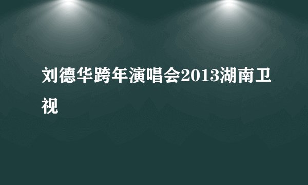 刘德华跨年演唱会2013湖南卫视