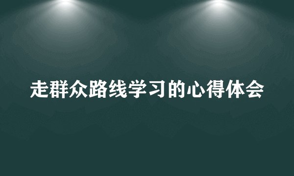 走群众路线学习的心得体会