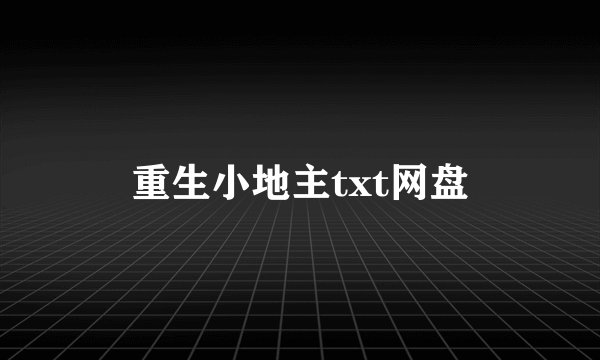 重生小地主txt网盘