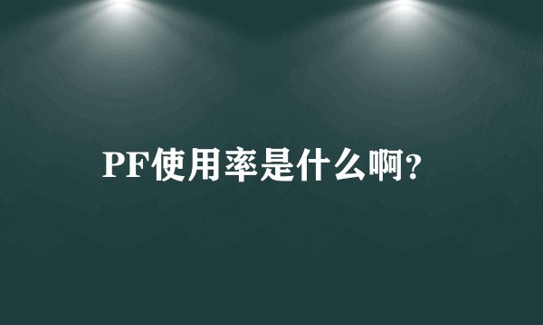 PF使用率是什么啊？