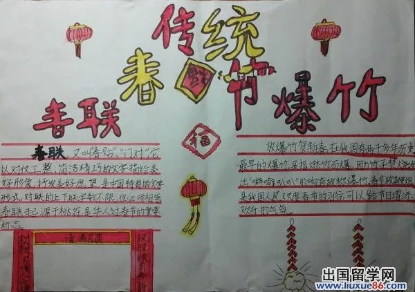小学生传统春节手抄报版面设计图