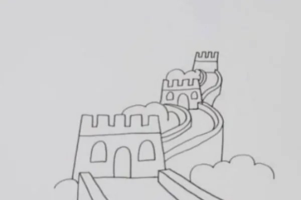 长城的画法简单又漂亮涂色