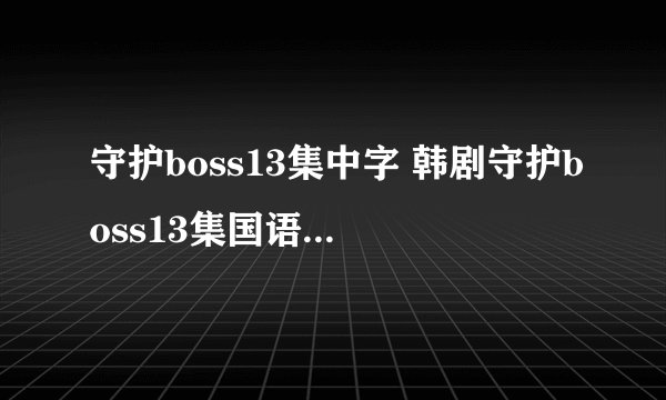 守护boss13集中字 韩剧守护boss13集国语版 守护boss中文版第13集下载