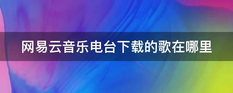 网易云音乐电台下载的歌在哪里