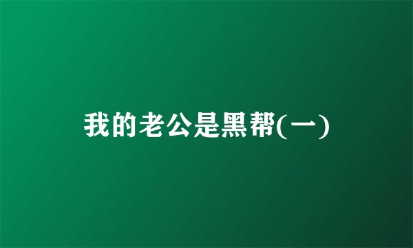 我的老公是黑帮(一)