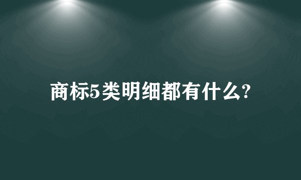 商标5类明细都有什么?