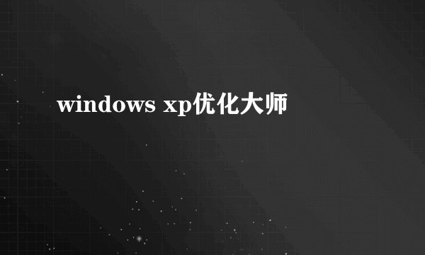 windows xp优化大师