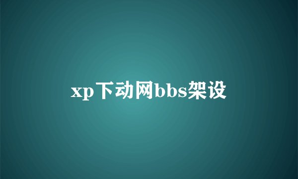 xp下动网bbs架设