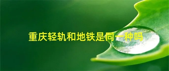 重庆轻轨和地铁是同一种吗