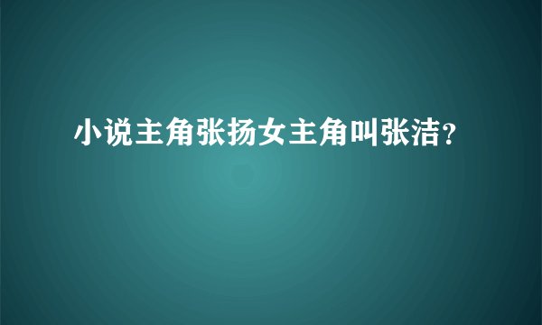 小说主角张扬女主角叫张洁？