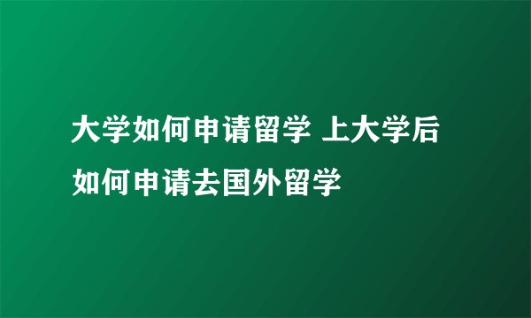 大学如何申请留学 上大学后如何申请去国外留学