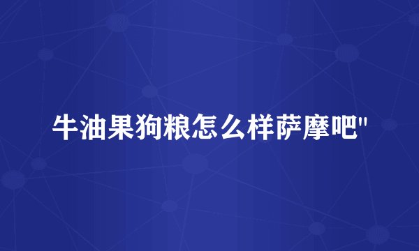 牛油果狗粮怎么样萨摩吧