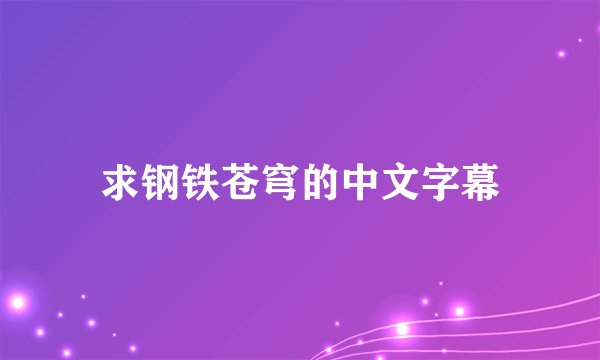求钢铁苍穹的中文字幕