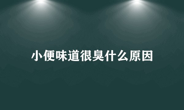 小便味道很臭什么原因