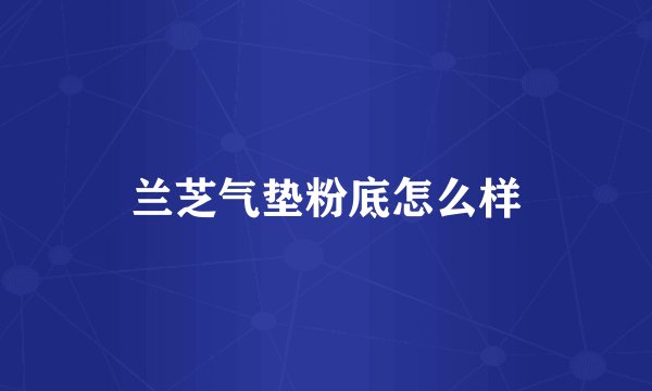 兰芝气垫粉底怎么样