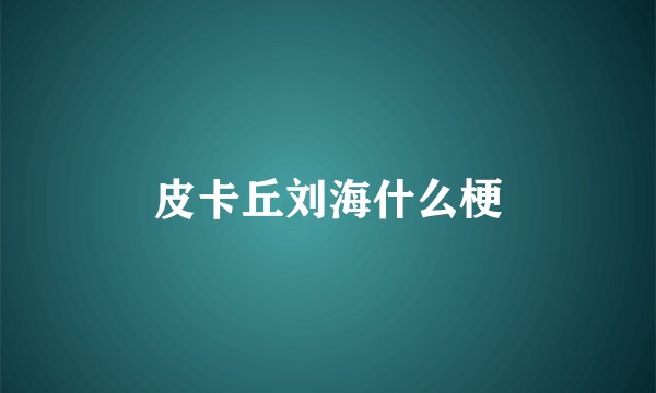 皮卡丘刘海什么梗