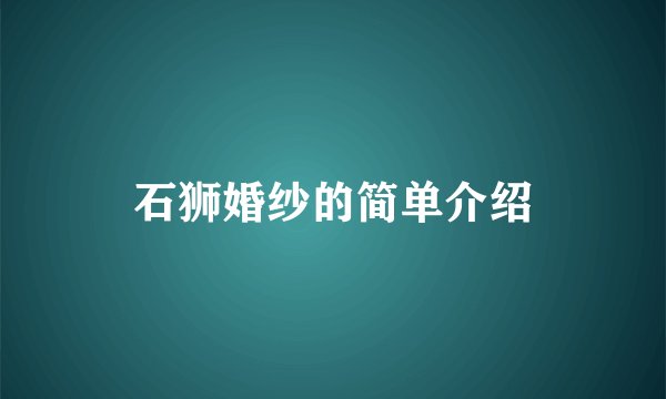 石狮婚纱的简单介绍