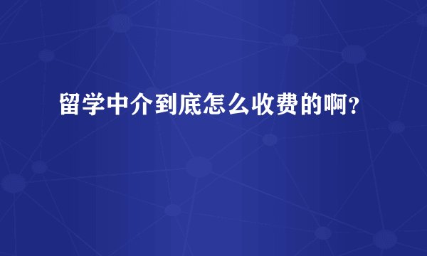 留学中介到底怎么收费的啊？