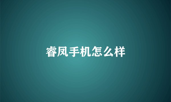 睿凤手机怎么样
