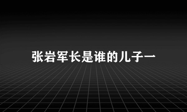 张岩军长是谁的儿子一