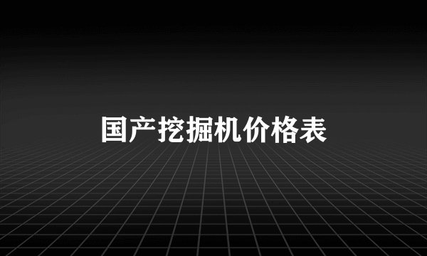 国产挖掘机价格表
