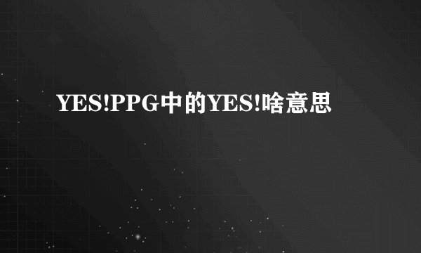 YES!PPG中的YES!啥意思