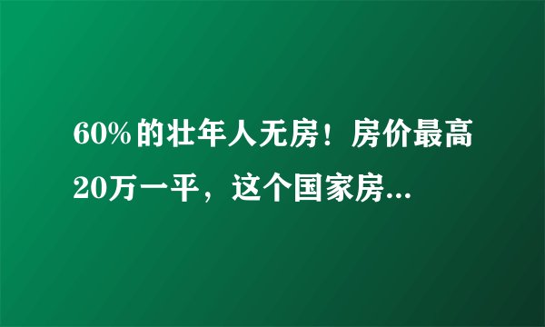 60%的壮年人无房！房价最高20万一平，这个国家房价领涨全球！