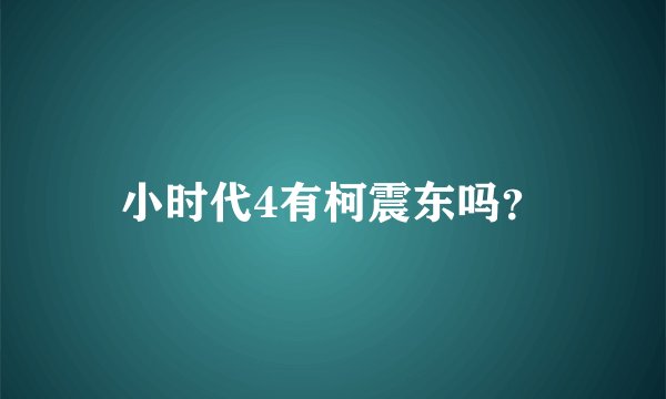 小时代4有柯震东吗？