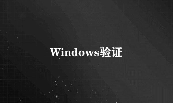 Windows验证
