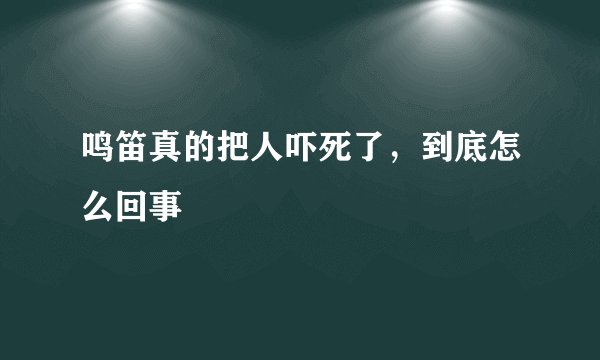 鸣笛真的把人吓死了，到底怎么回事