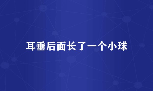 耳垂后面长了一个小球