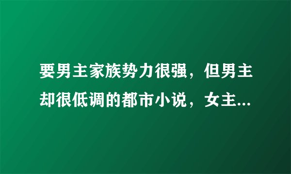 要男主家族势力很强，但男主却很低调的都市小说，女主少点的？