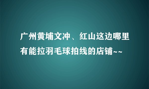 广州黄埔文冲、红山这边哪里有能拉羽毛球拍线的店铺~~