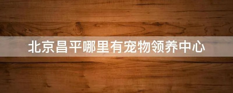北京昌平哪里有宠物领养中心