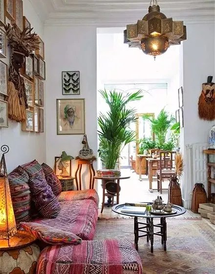 波西米亚风情的客厅,真让人难以抗拒~