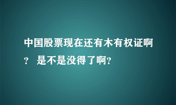 中国股票现在还有木有权证啊？ 是不是没得了啊？