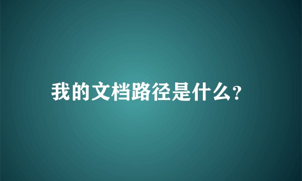 我的文档路径是什么？