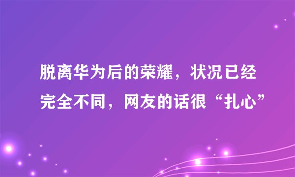 脱离华为后的荣耀，状况已经完全不同，网友的话很“扎心”