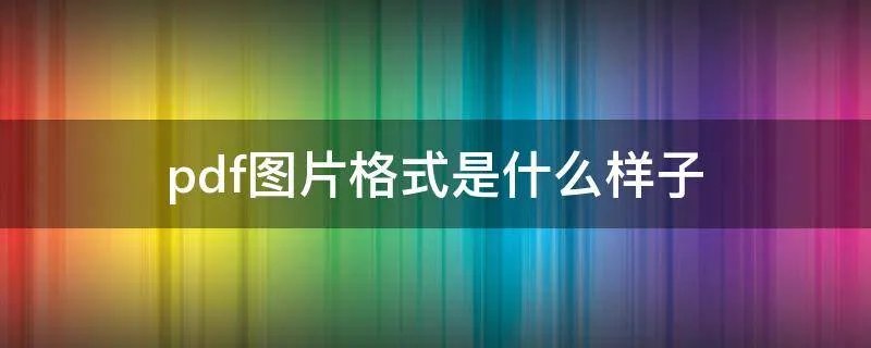 pdf图片格式是什么样子