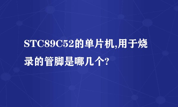 STC89C52的单片机,用于烧录的管脚是哪几个?