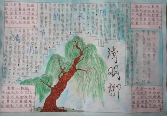 2021清明节手简单抄报一年级 清明节手抄报简单又漂亮一年级2021