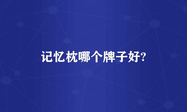 记忆枕哪个牌子好?