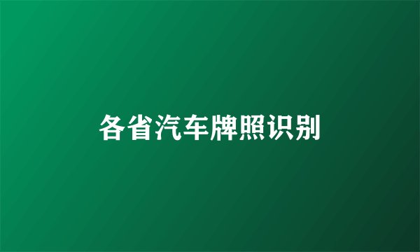 各省汽车牌照识别