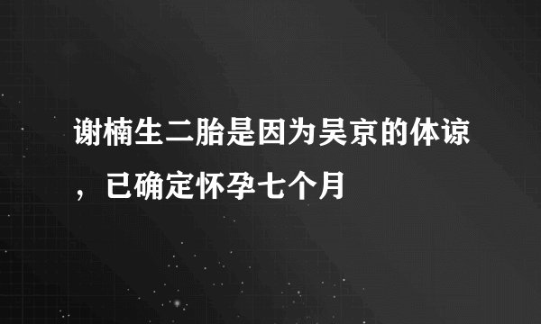 谢楠生二胎是因为吴京的体谅，已确定怀孕七个月