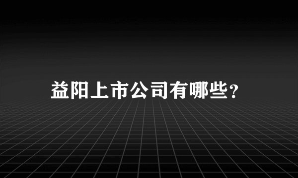 益阳上市公司有哪些？