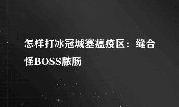怎样打冰冠城塞瘟疫区：缝合怪BOSS脓肠