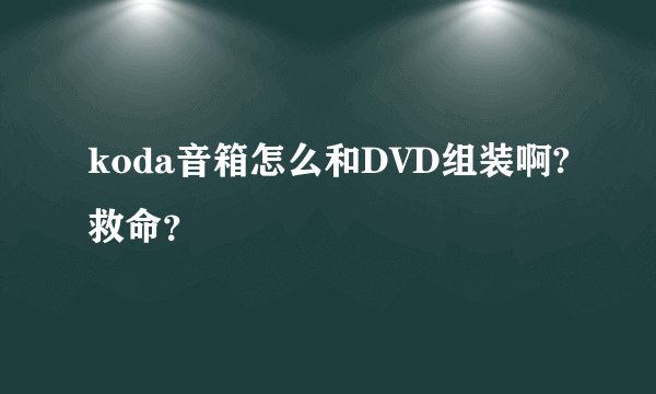koda音箱怎么和DVD组装啊?救命？