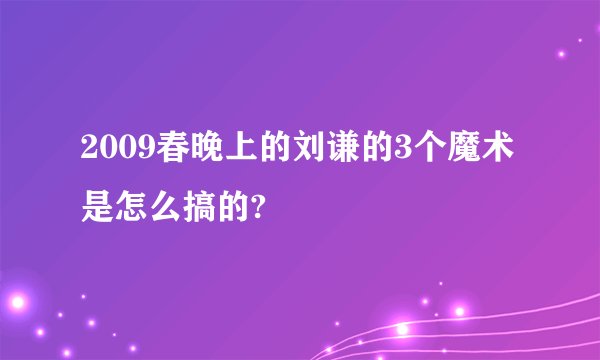 2009春晚上的刘谦的3个魔术是怎么搞的?