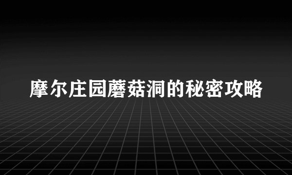摩尔庄园蘑菇洞的秘密攻略